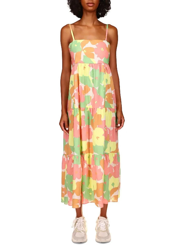 Petite DressWomens Floral Print Maxi Fit & Flare Dress