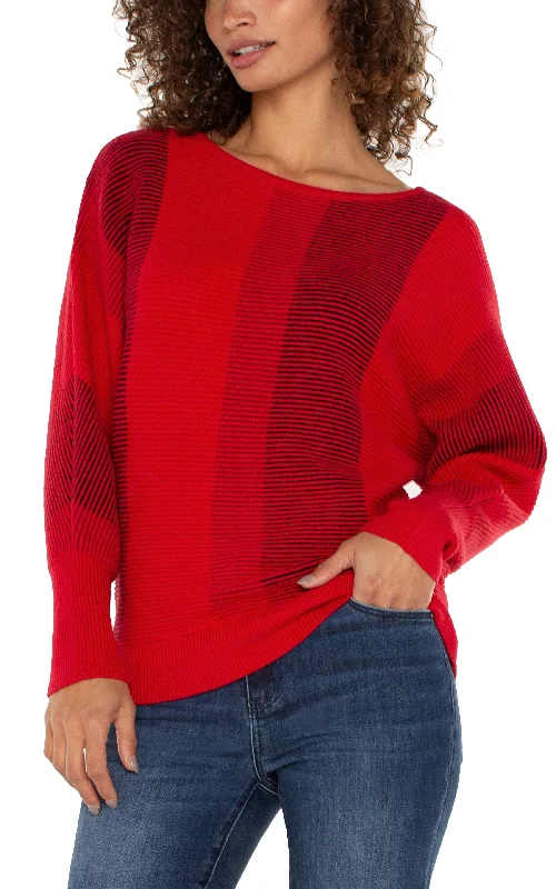 women's drawstring pantsBOAT NECK DOLMAN SWEATER