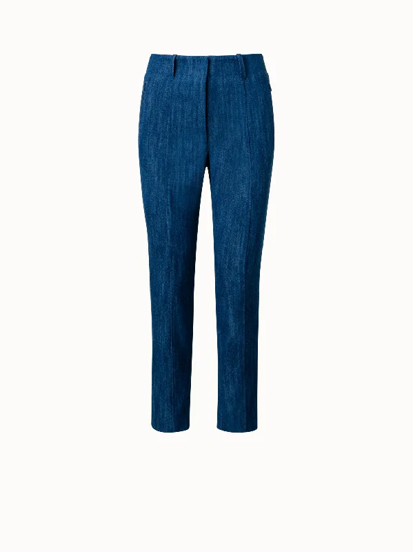 women's designer pantsCotton Stretch Denim Slim Pants