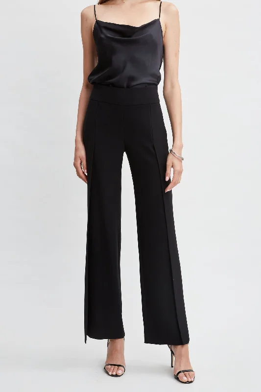 women's silk pantsCrepe Overlay Slit Pant