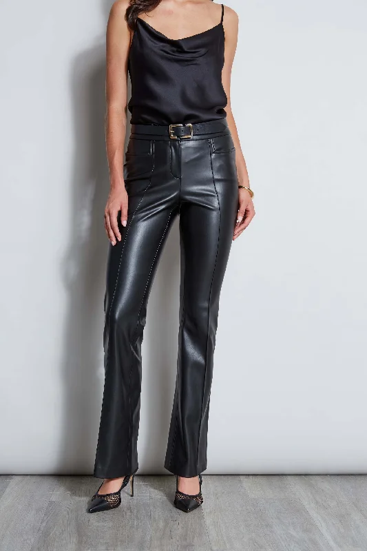 women's denim pantsVegan Leather Seam Pant