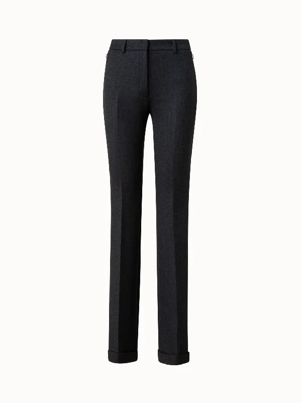 women's chiffon pantsWool Stretch Double-Face Bootcut Pants