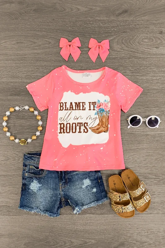 Pearl Dress"Blame It All On My Boots" Pink Top