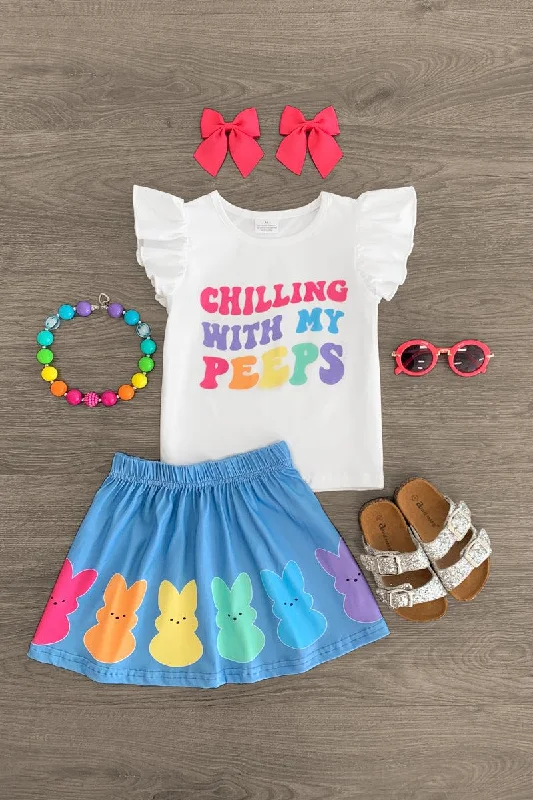 women's sheath dresses"Chilling With My Peeps" Skirt Set