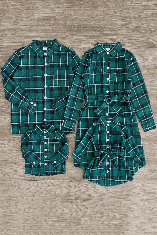 Minimalist DressGreen & Black Plaid Family Shirt & Dress