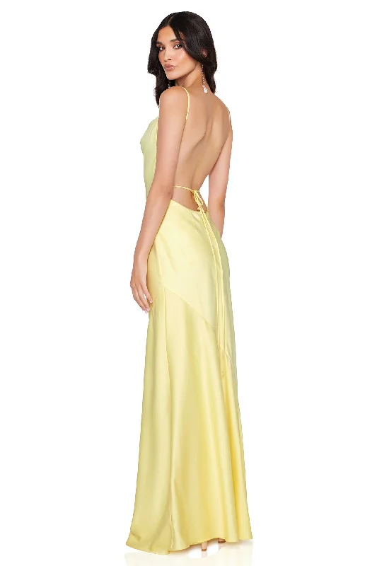 Body-Hugging DressNookie Entice Drape Gown - Lemon