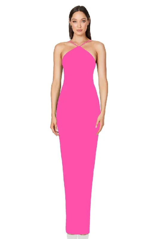 women's vacation dressesNookie Trinity Gown - Neon Pink