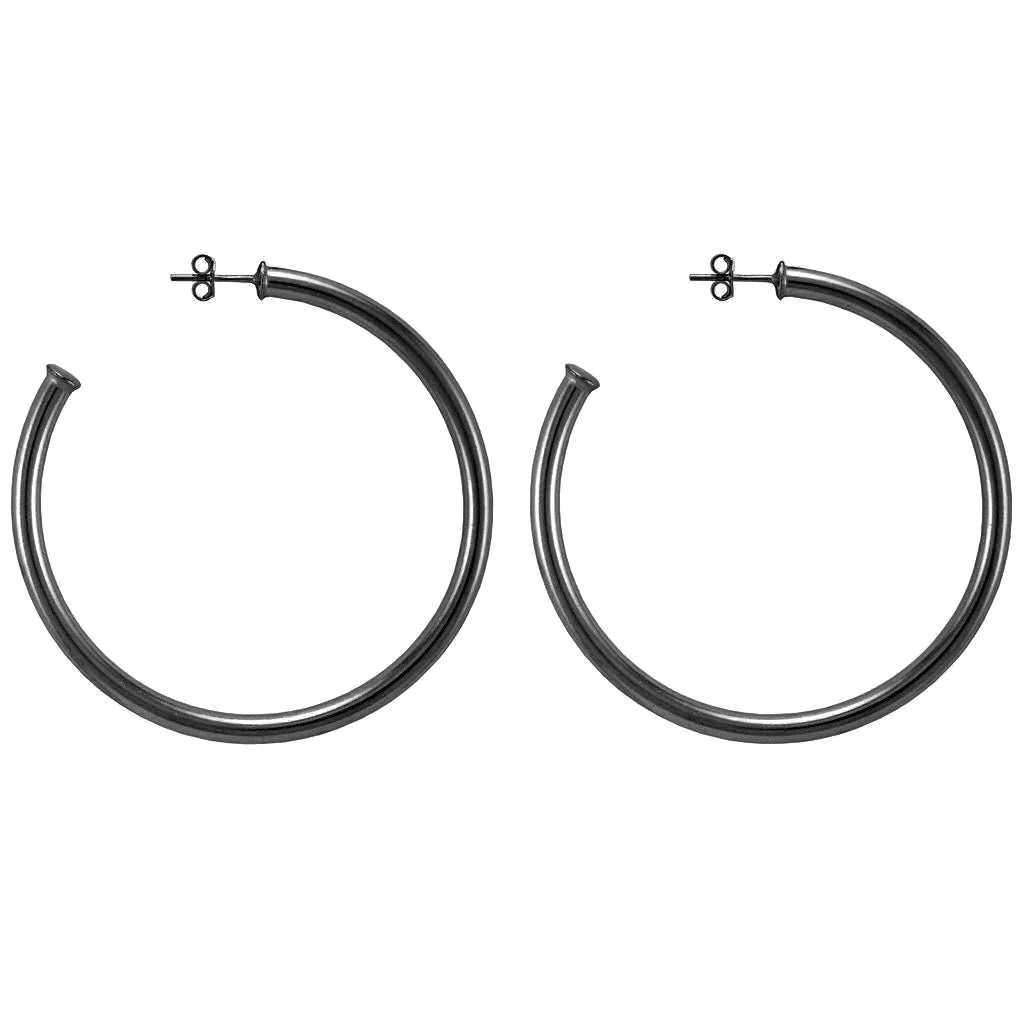 Striped DressSheila Fajl Everybody's Favorite Gun Metal Hoops