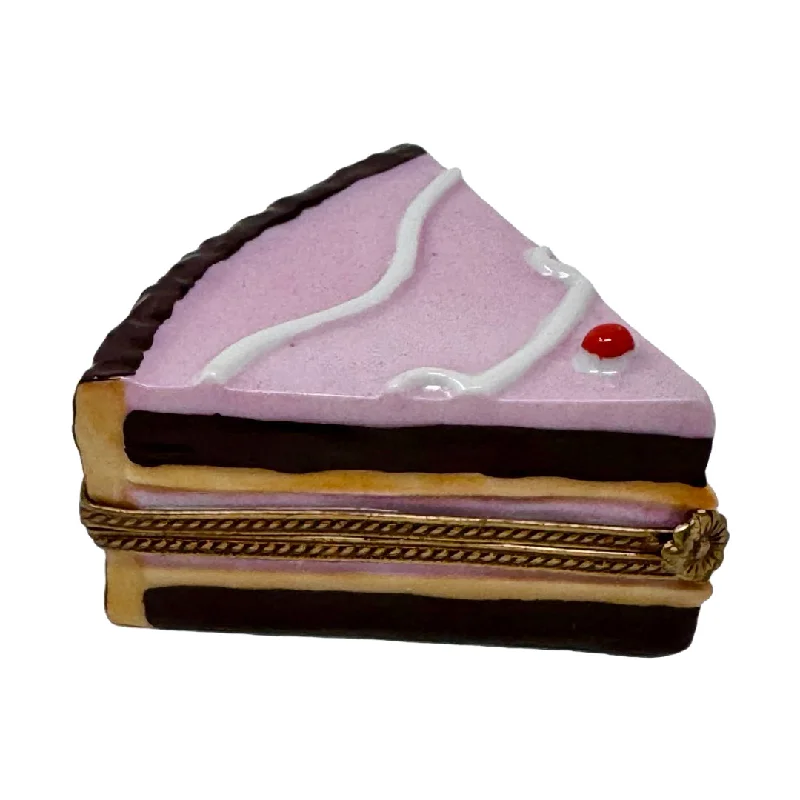 Designer DressSlice of Cake with Cherry on top and Pink Frosting Trinket Box