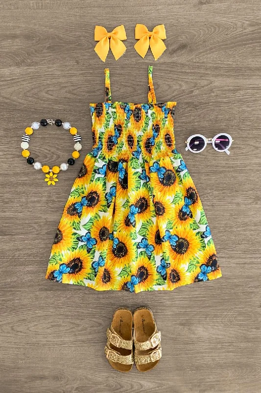 Glitter DressSunflower & Butterfly Tank Dress