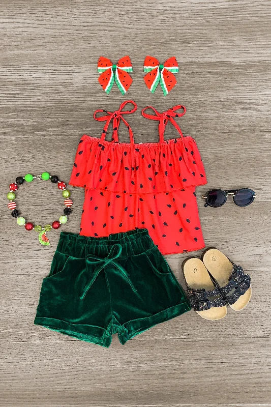 Cheetah Print DressWatermelon Velour Short Set