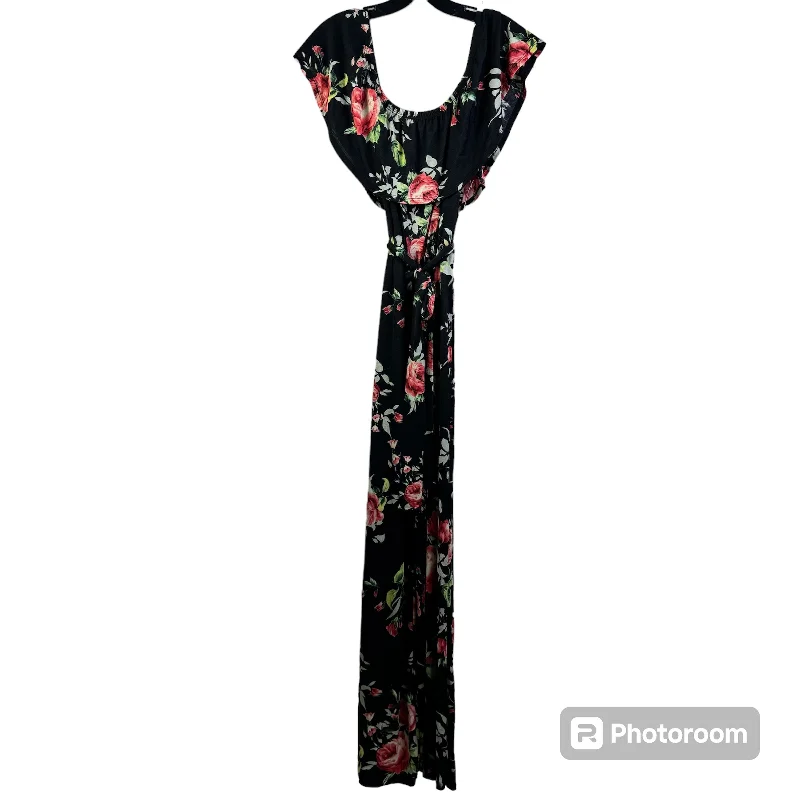 women's jumpsuits for effortless eleganceBlack Floral Jumpsuit Bellamie, Size L