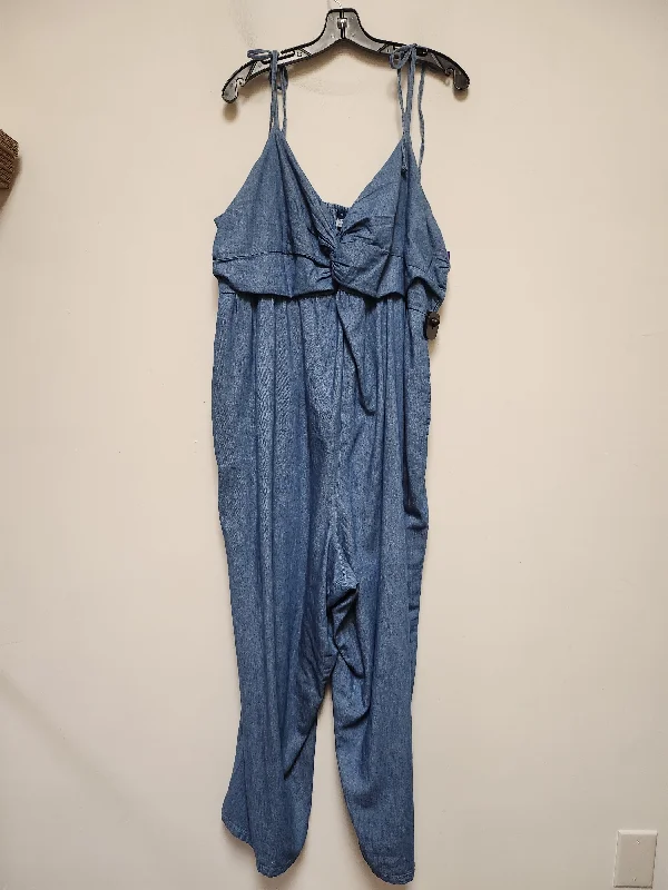 women's jumpsuits with neon colorsBlue Denim Jumpsuit Old Navy, Size 3x