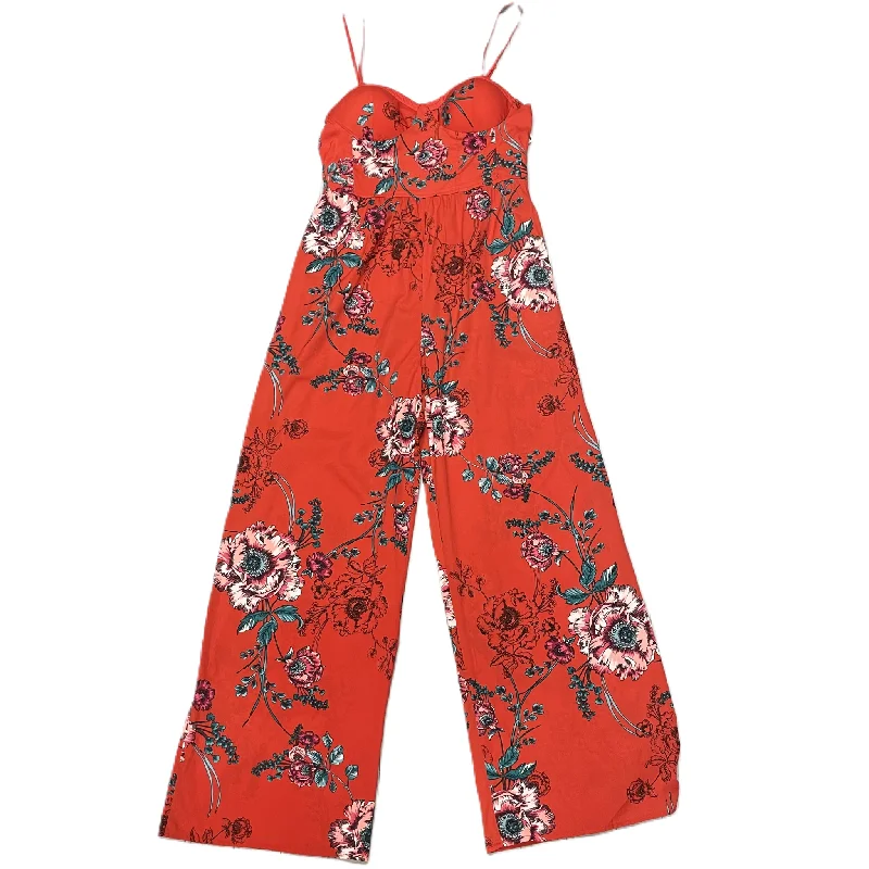 women's retro jumpsuitsFloral Print Jumpsuit By Band Of Gypsies, Size: L