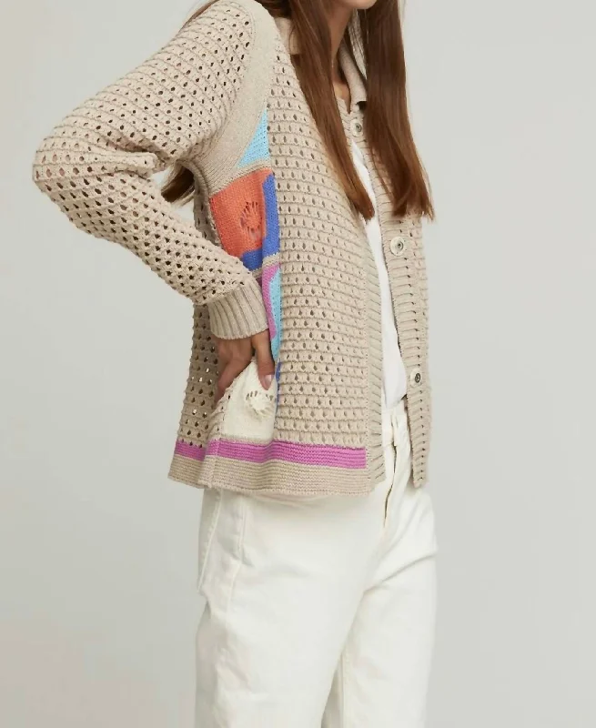 Oversized Cardigan SweatersAlmond Cardigan In Beige/multi