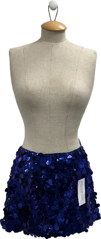 women's lightweight evening skirtsAmy Lynn London Micro Mini Skirt In Cobalt Blue Sequins UK 6