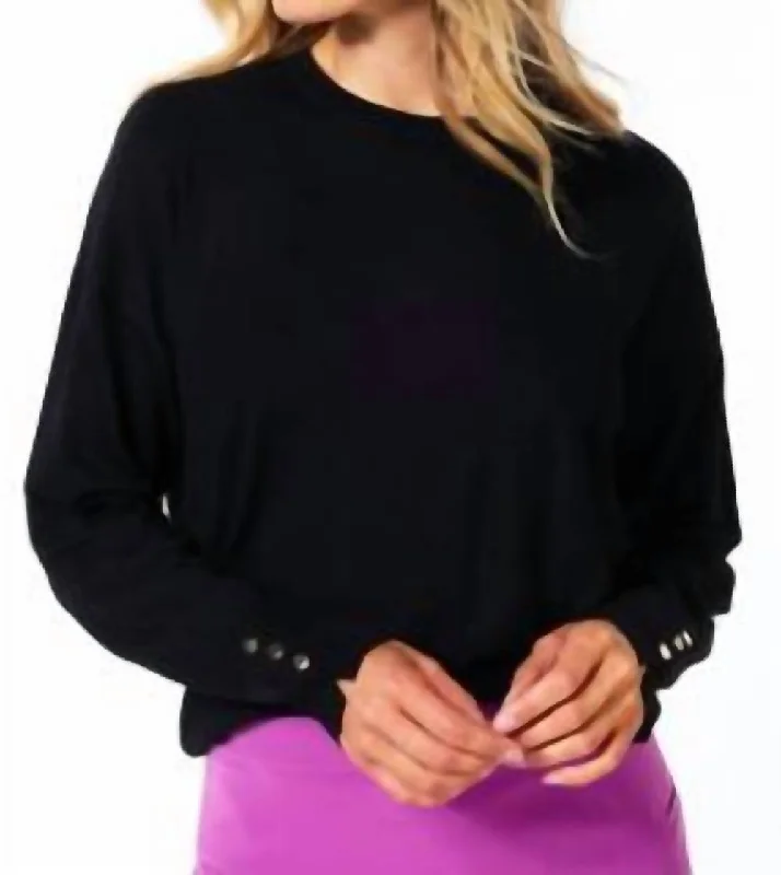 Luxurious Oversized Cardigan SweatersBasic Button Sleeve Sweater In Black