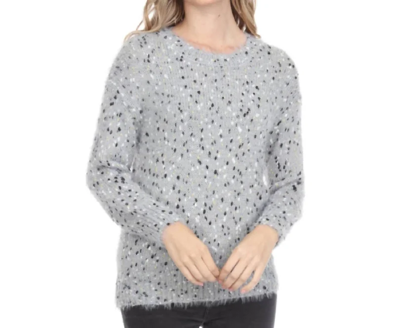 Stylish Flannel SweatersConfetti Sweater In Grey