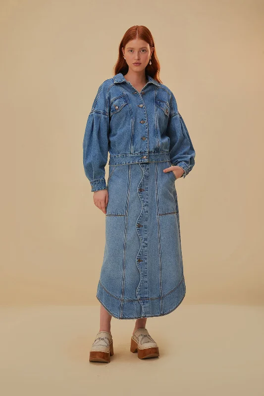 women's cocktail skirtsDenim Wave Skirt