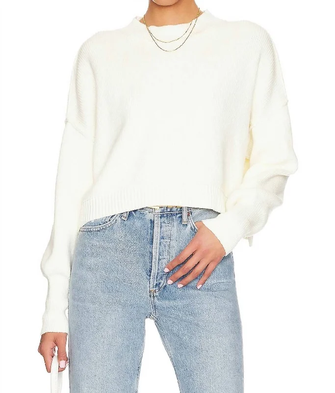 Extra-Large Knitted Crewneck SweatersEasy Street Crop Pullover In Moonglow