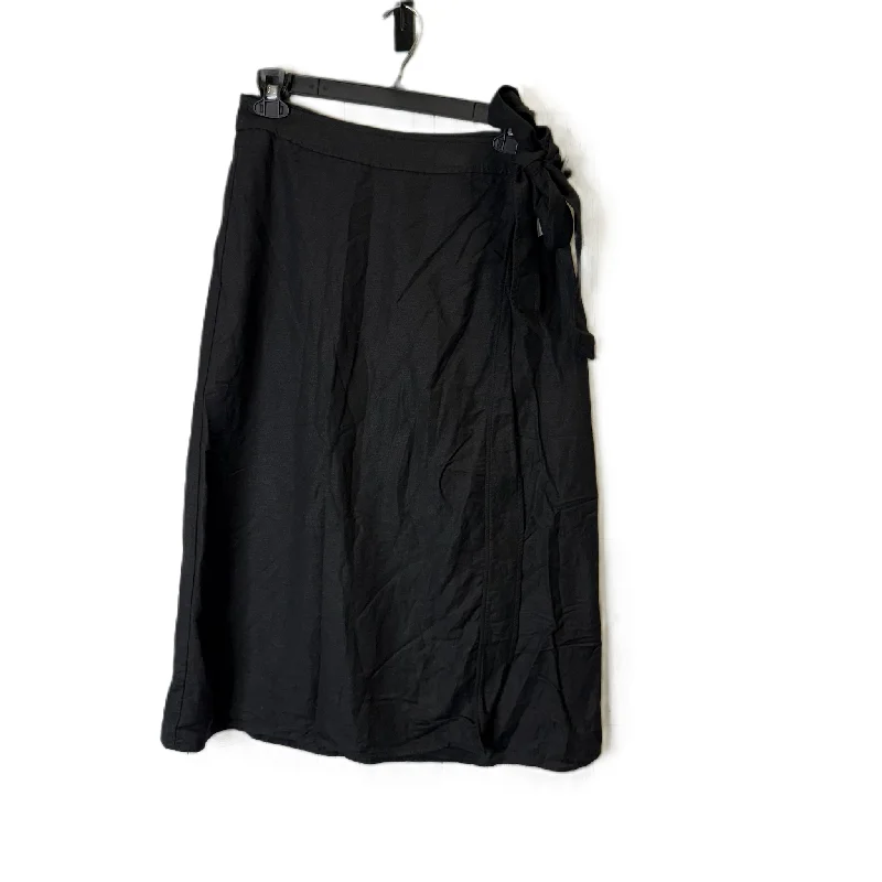 women's woven A-line skirts for summerSkirt Midi By Loft In Black, Size: 10