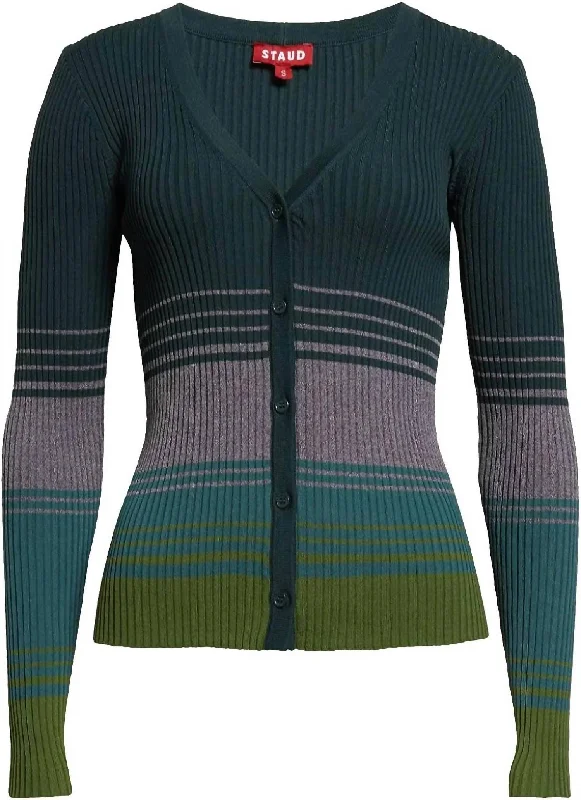 Crewneck SweatersWomen's Cargo Color Block Ribbed Sweater In Pine Forest